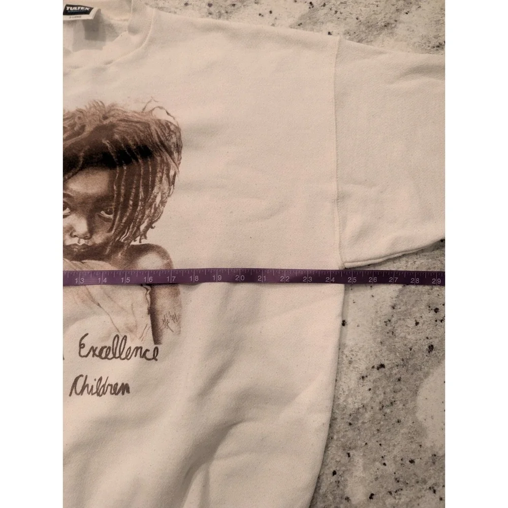 VTG Y2K Crewneck Sweatshirt Equity & Excellence‎ for Children Cream XL Teacher - Picture 3 of 5